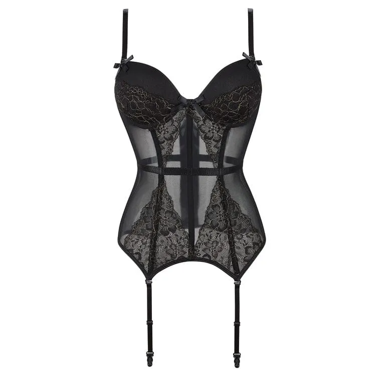 Gothic Butterfly Lace Splice Overbust Corset för kvinnor
