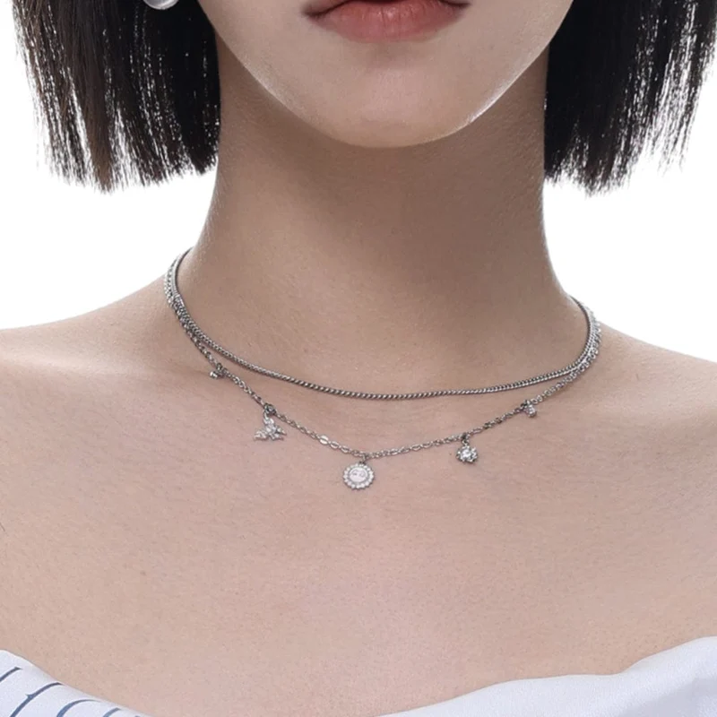 Kvinnors Punk Sun Layered halsband