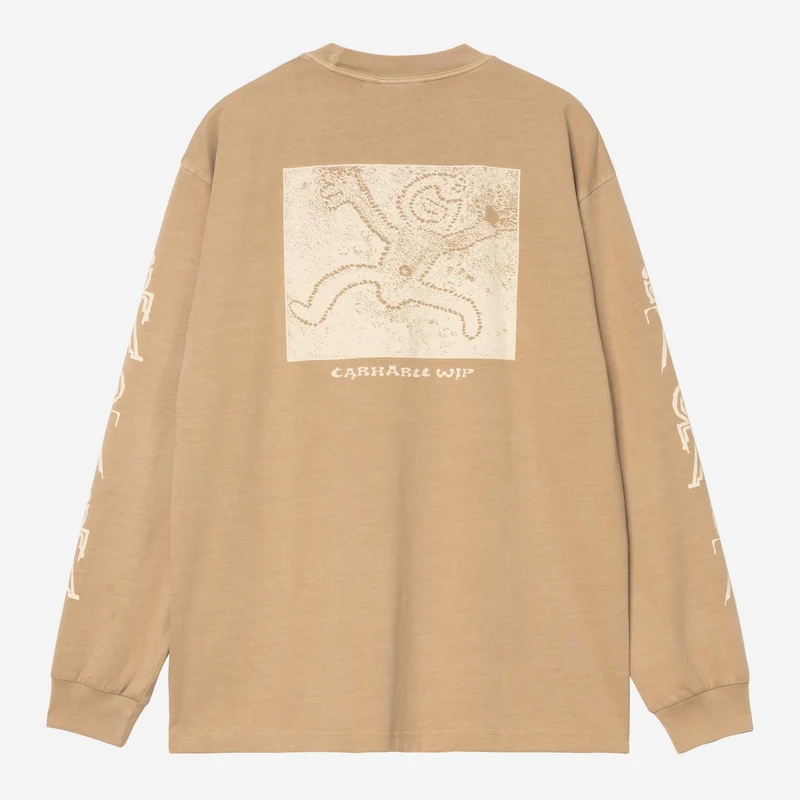 Carhartt WIP Herr Terrestrial långärmad T-shirt | Dusty Hamilton Brown