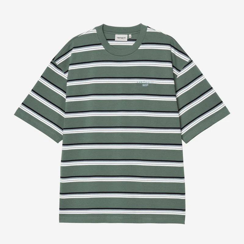 Carhartt WIP Herr Holm Randig T-shirt | Silver Pine