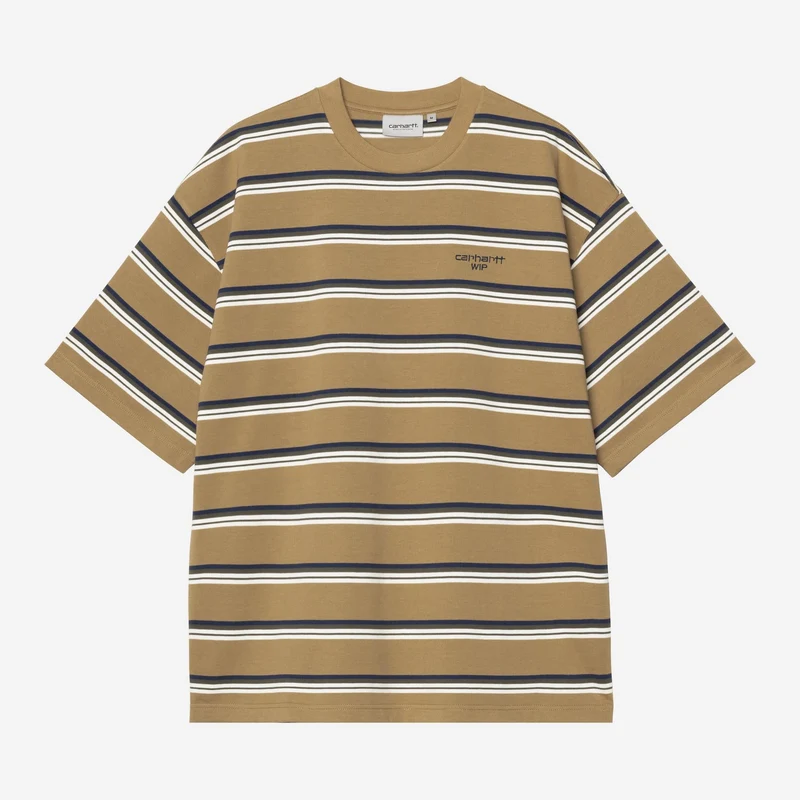 Carhartt WIP Herr Holm Randig T-shirt | Jordnöt