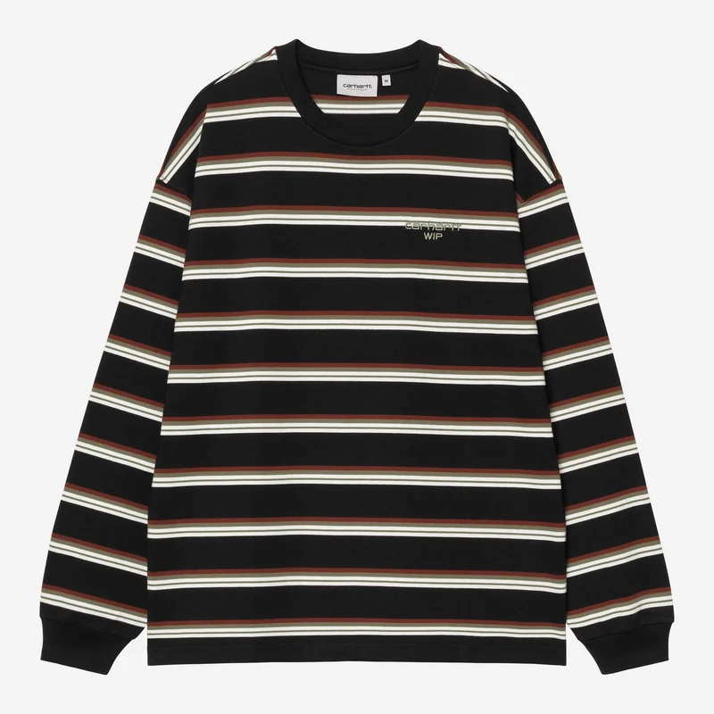 Carhartt WIP Herr Holm Randig Långärmad T-shirt | Svart