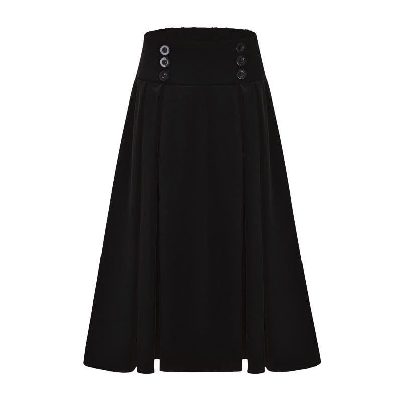 Gotisk draperad kjol med hög midja för kvinnor