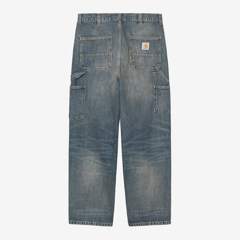 Carhartt WIP Herr OG Single Knee Camano Denimbyxor | Blå Slitna Begagnade Tvättade