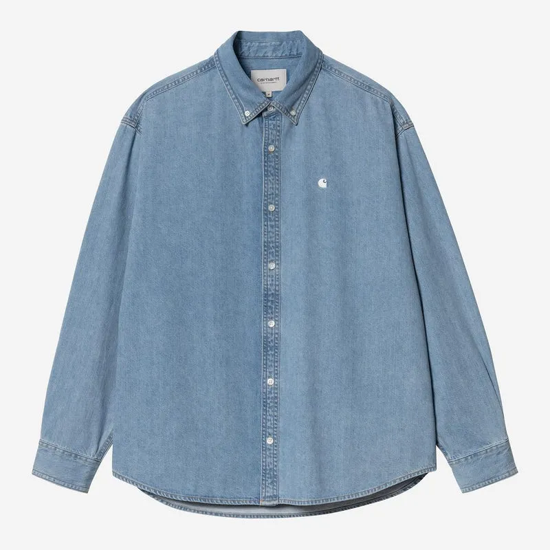 Carhartt WIP Herr Lucas Skjorta | Blå Blekt