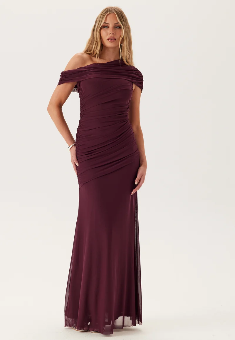 Off Shoulder Mesh Gown