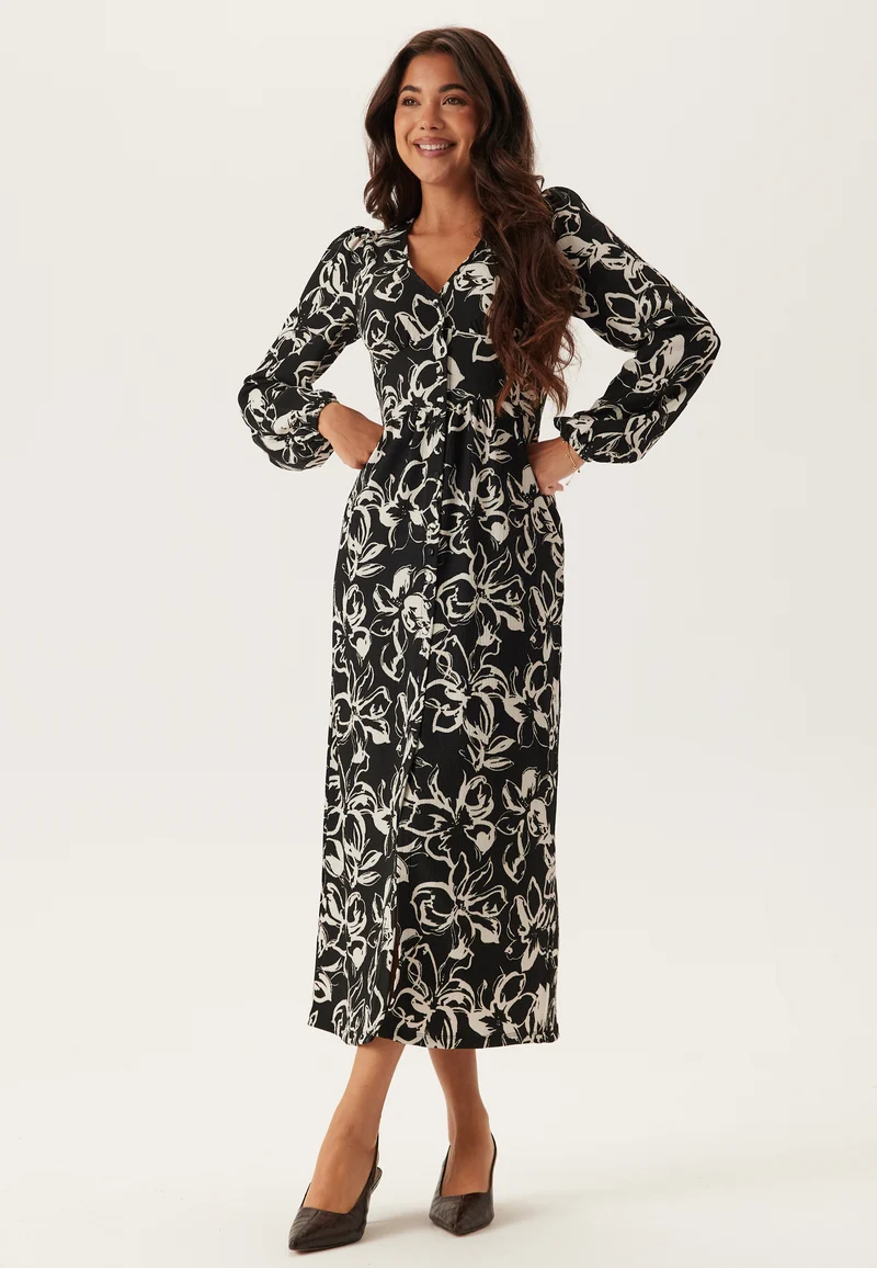 Structure Button Midi Dress