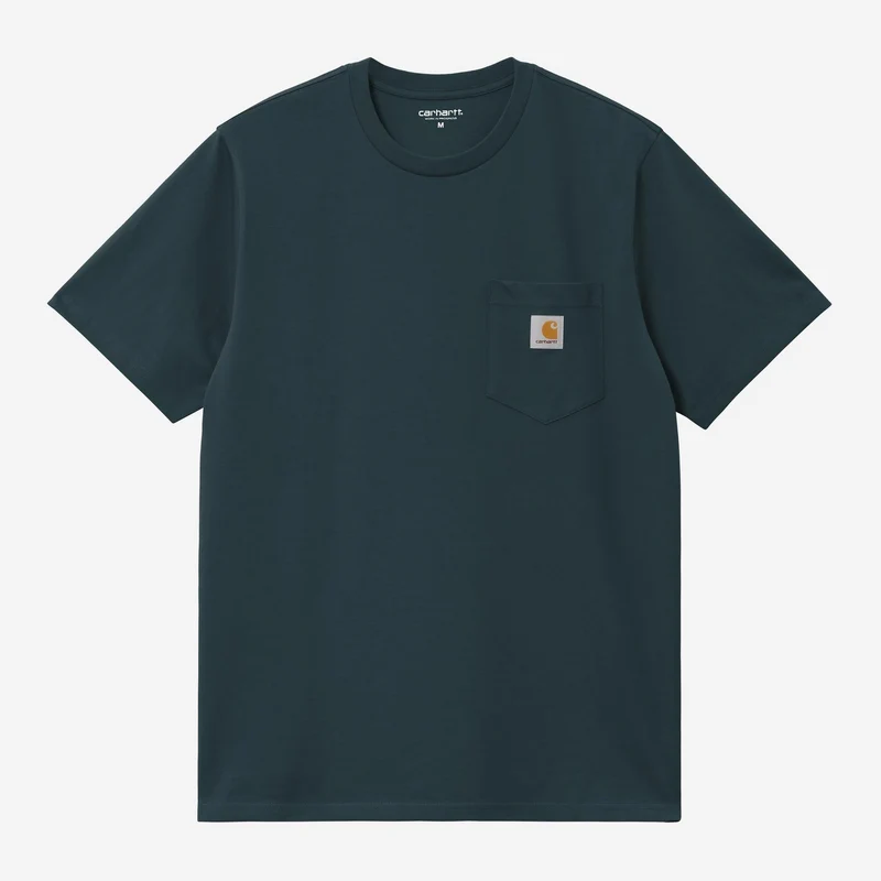 Carhartt WIP Herr T-shirt med ficka | Deep Lagoon