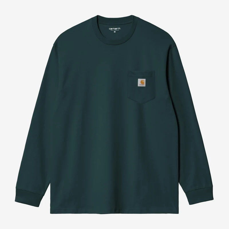 Carhartt WIP Herr T-shirt med långärmad ficka | Deep Lagoon