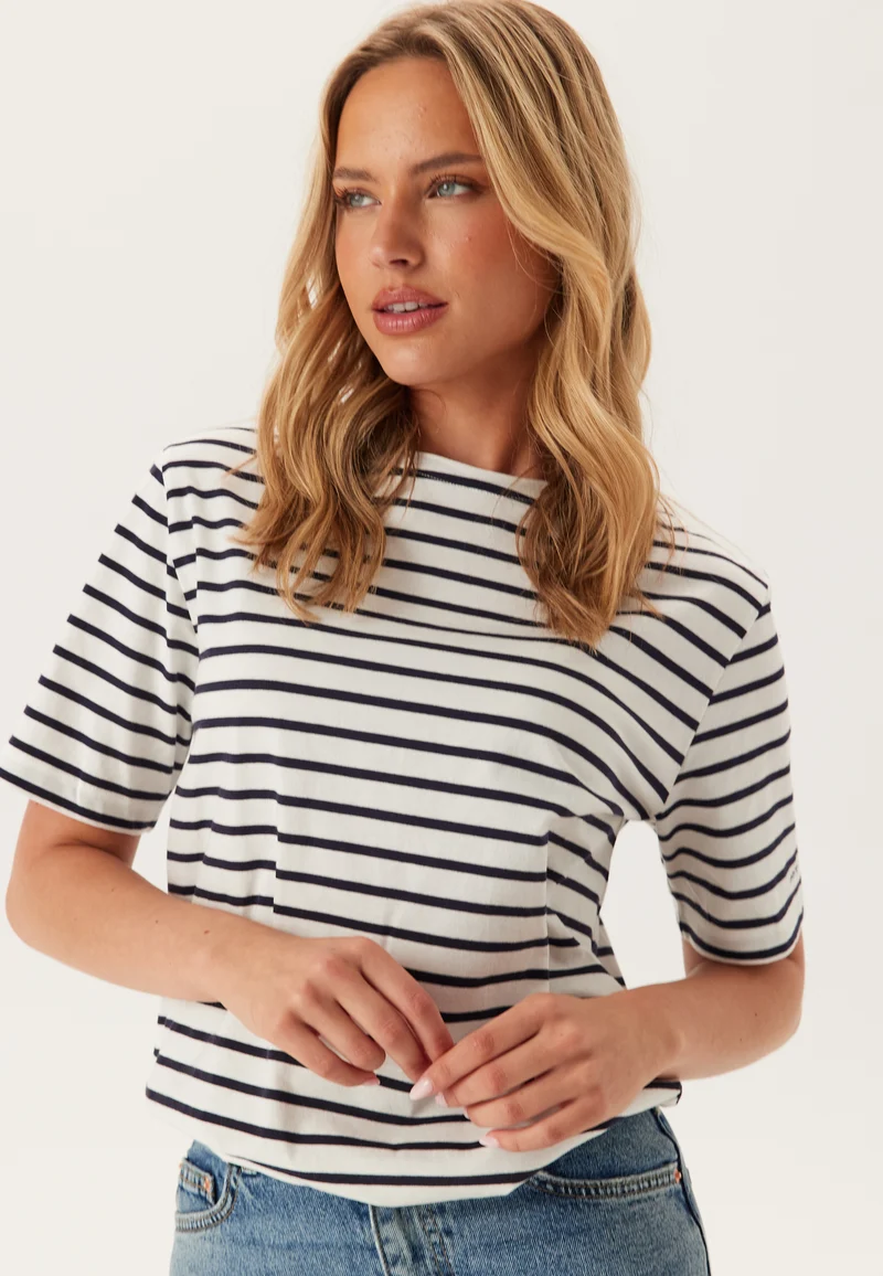 Stripe Boatneck ss T-shirt
