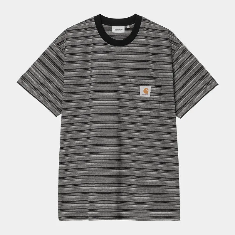 Carhartt WIP Randig Gellar T-shirt med fickor, svart