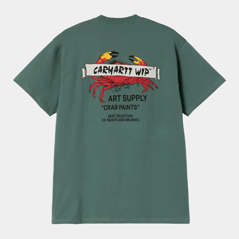 Carhartt WIP Herr T-shirt med krabbafärg | Silver Pine