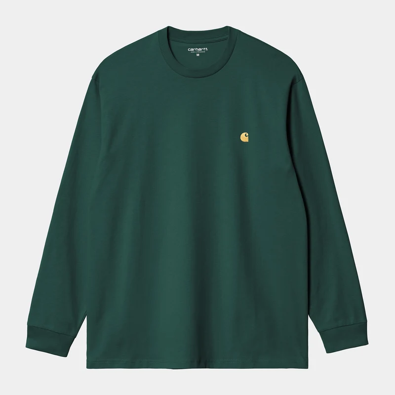 Carhartt WIP Långärmad T-shirt för män Chase | Mörk gran
