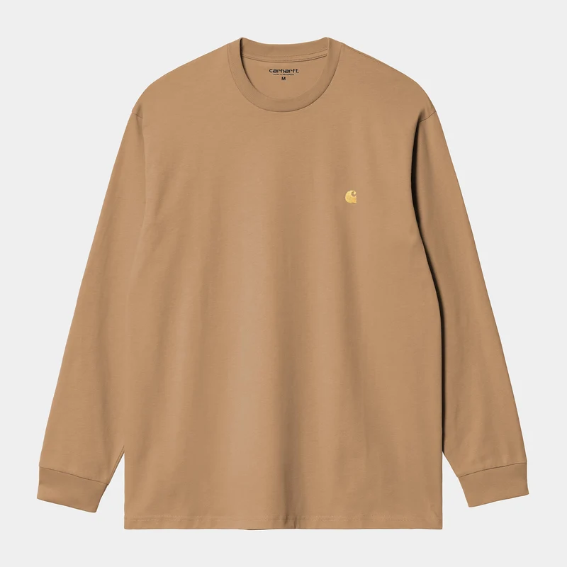 Carhartt WIP Herr Chase Långärmad T-shirt | Dusty Hamilton Brun
