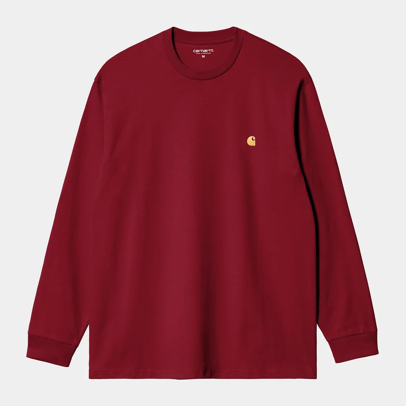 Carhartt WIP Herr Chase Långärmad T-shirt | Scharlakansröd