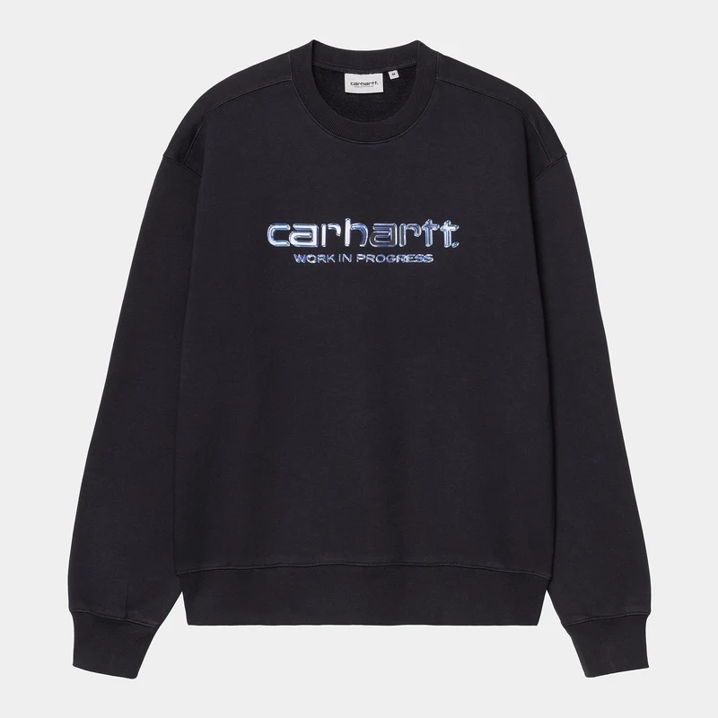 Carhartt WIP Herr Solar Chrome Sweatshirt | Mörk Marinblå