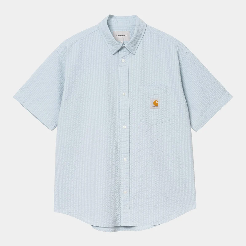 Carhartt WIP Randig Toland-skjorta för män | Blå dimma