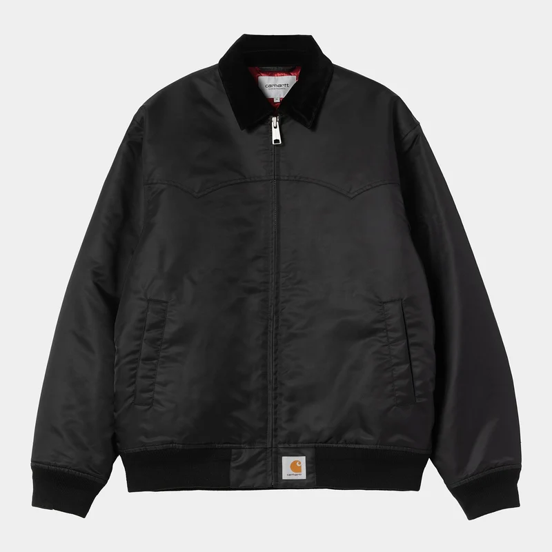 Carhartt WIP Herr Santa Fe Alumni Jacka | Svart / Scharlakansröd