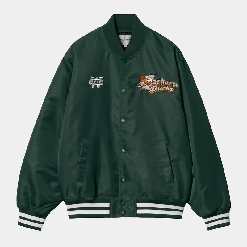 Carhartt WIP Herr Bomberjacka Flaming Ducks | Barrträd / Vaxad
