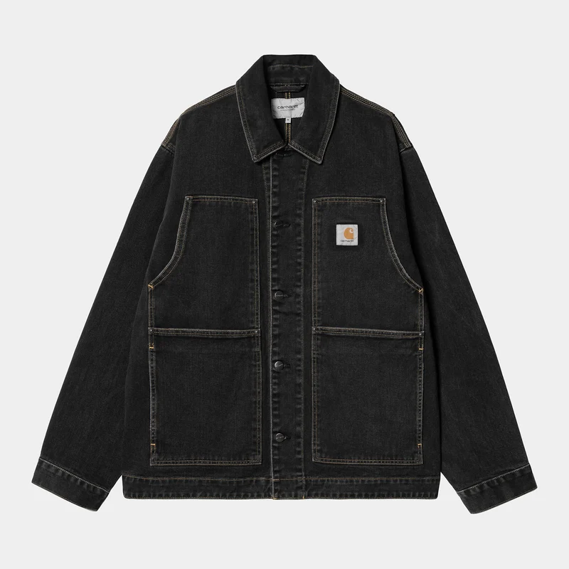 Carhartt WIP Herr OG Dubbelfrontad Jacka - Svart Stentvättad