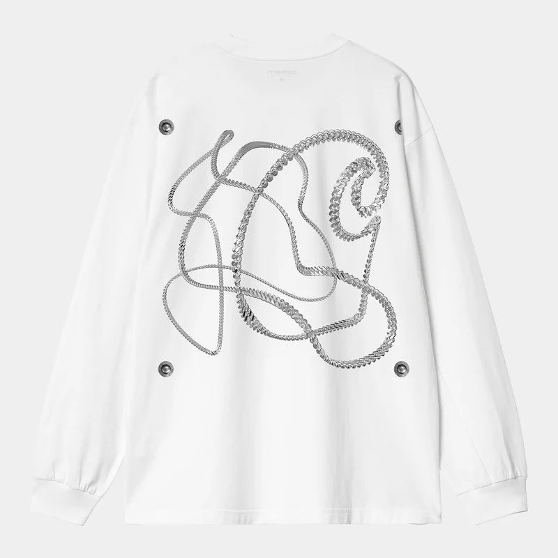 Carhartt WIP Herr T-shirt med långärmad kedjelänk | Vit