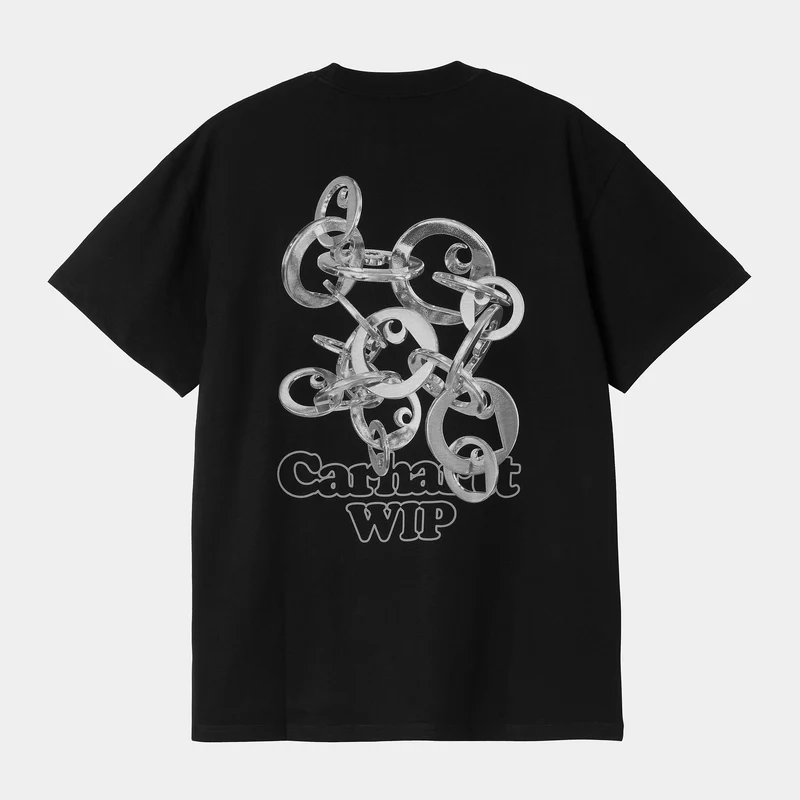 Carhartt WIP Herr T-shirt med länkade charms | Svart