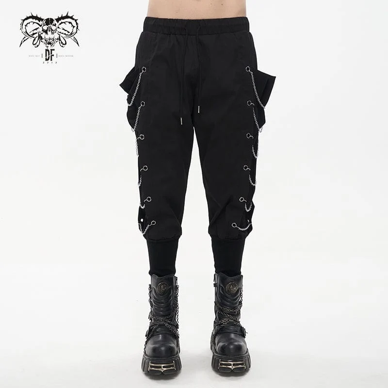 Punk joggingbyxor med stora fickor för män