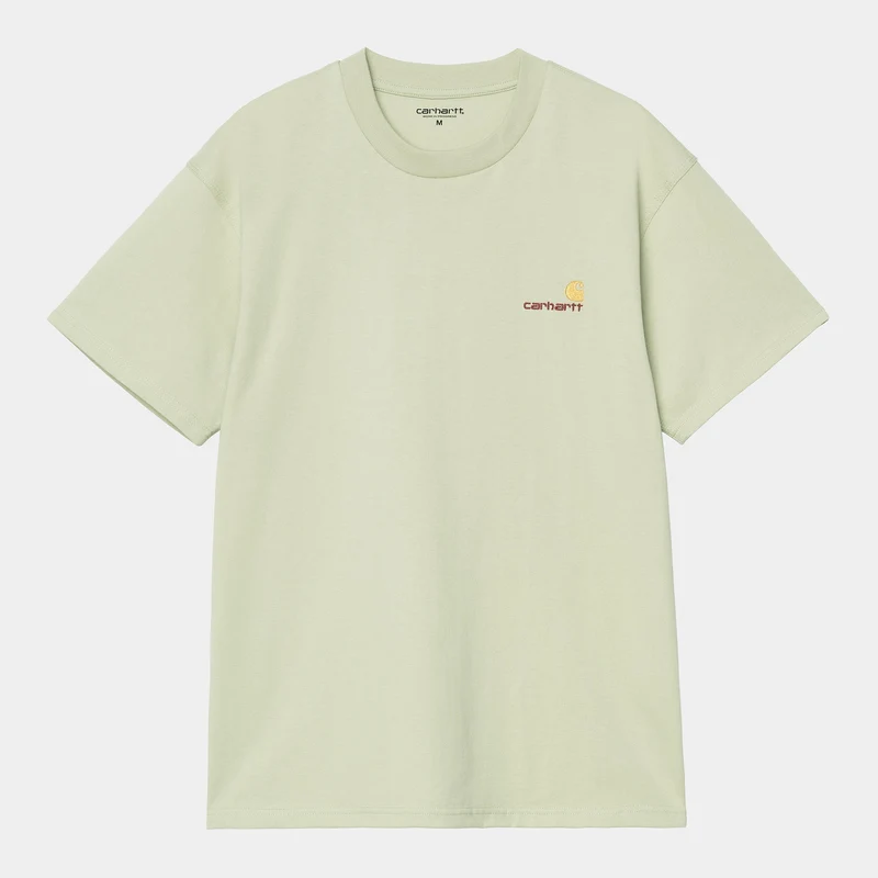 Carhartt WIP Herr Kortärmad American Script T-shirt | Ljusoliv