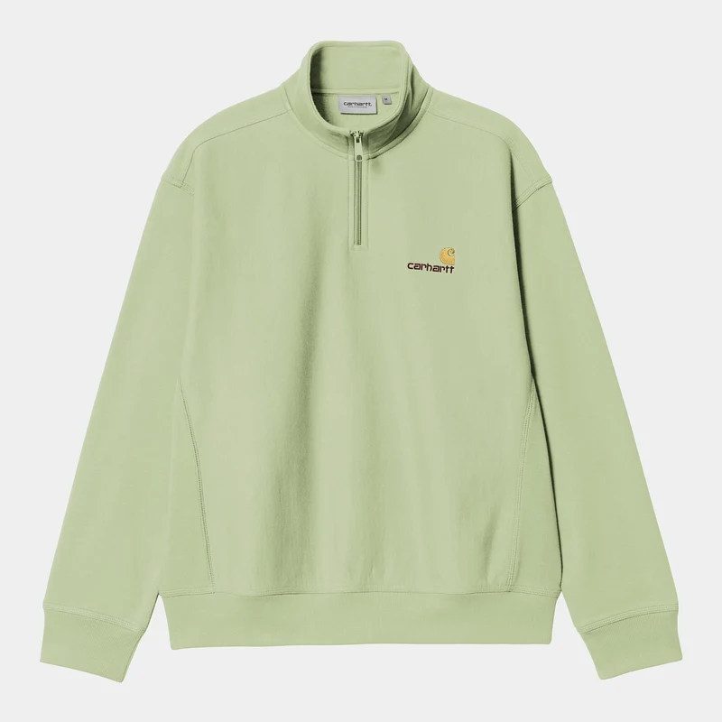 Carhartt WIP Herr Halv dragkedja American Script Träningstopp | Ljusoliv