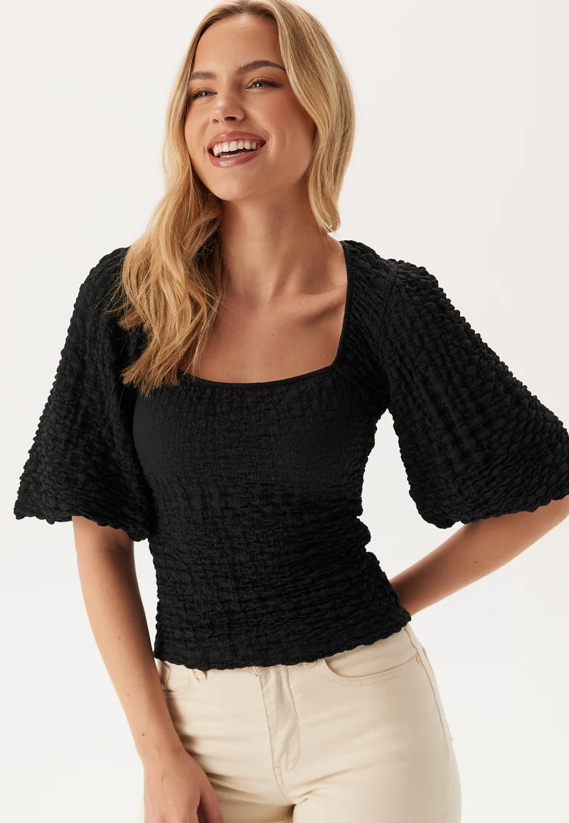 Square Neck Volume Sleeve Top