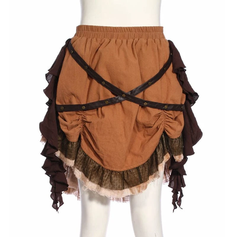 Damkjol med oregelbunden volang i Steampunk