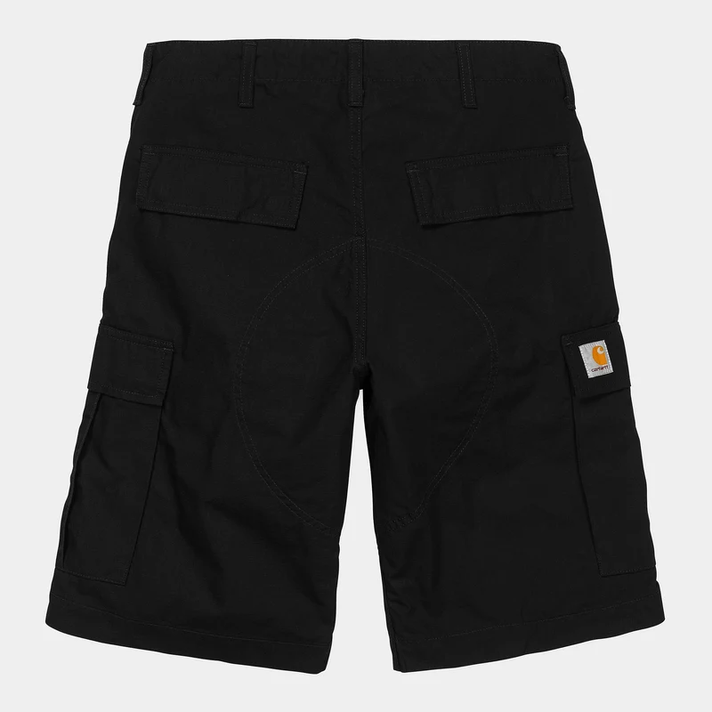 Carhartt WIP Herr Cargo Shorts i Regular-modell | Svarta, rinsed