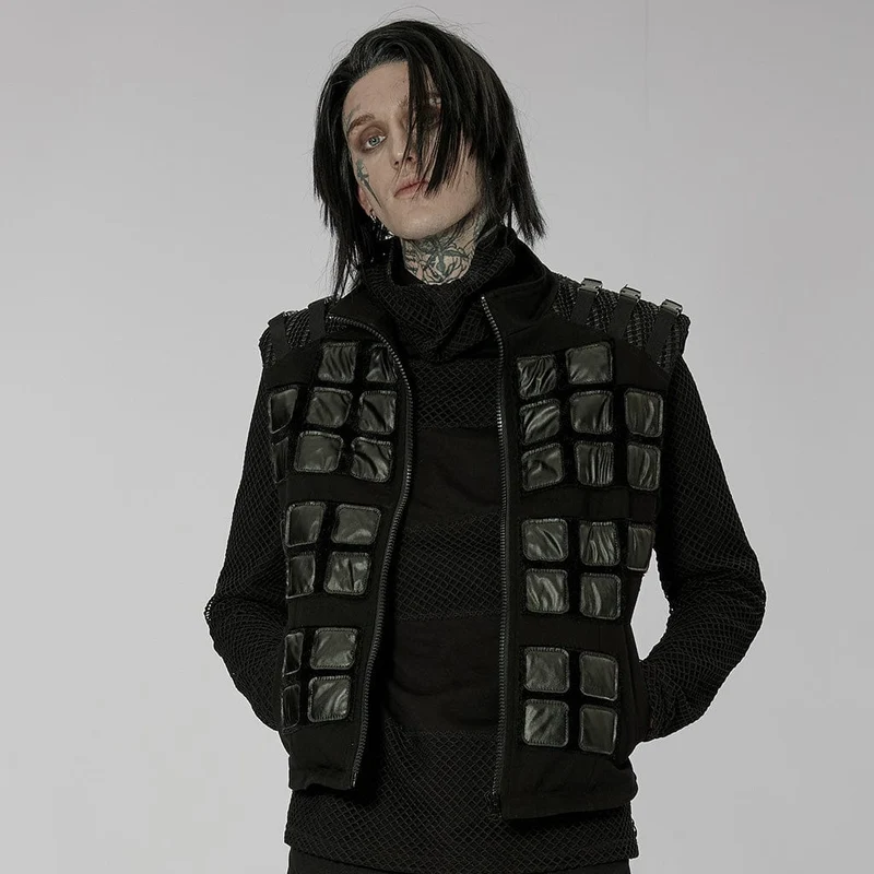 Herr Punk Patches Splice Spännen Väst