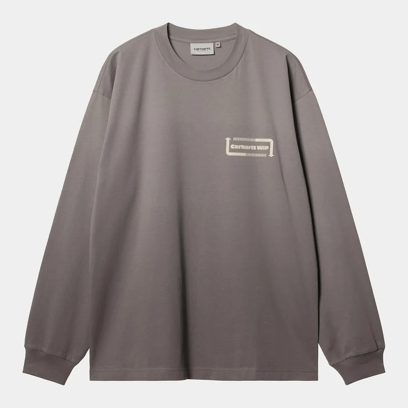 Carhartt WIP Lätt arbets-T-shirt med lång ärm | Yosemite / Svart doppfärgad