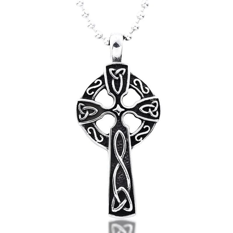 Punk Celtic Knot Cross Halsband för män