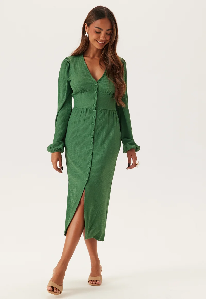 Structure Button Midi Dress
