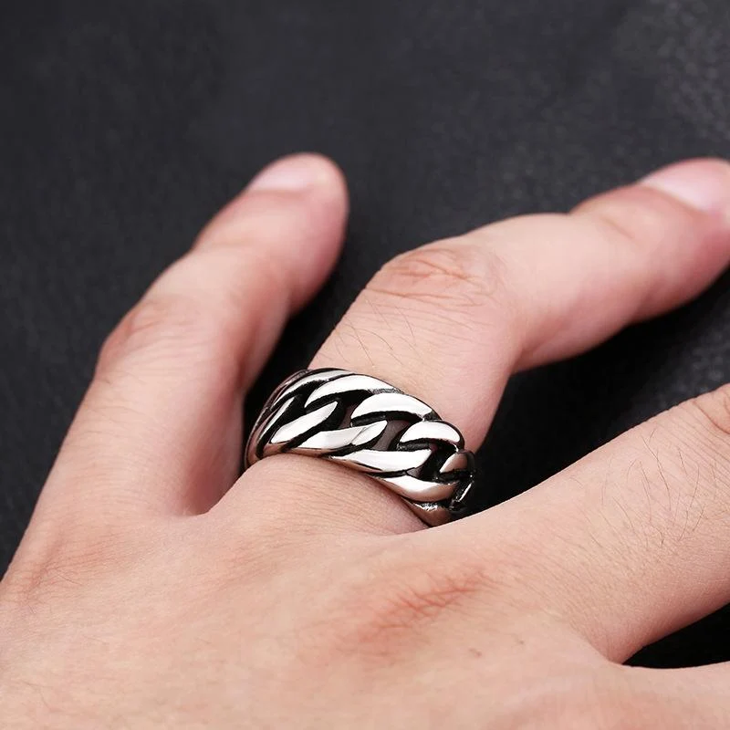 Punk Cuban Link Chains Ringar för män