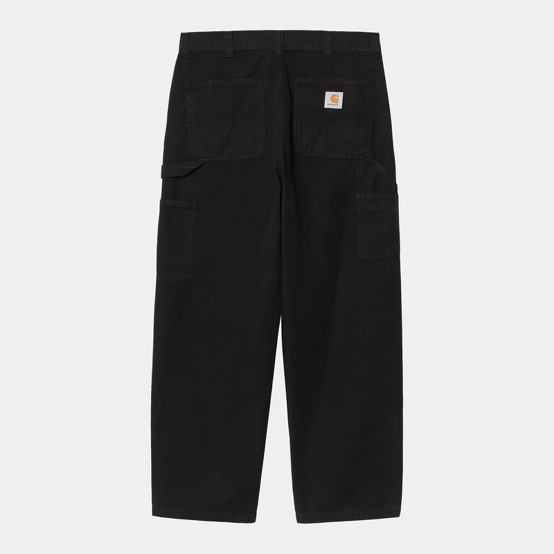 Carhartt WIP Herr OG Single Knee Hubbard Canvasbyxa - Svarta Stentvättade