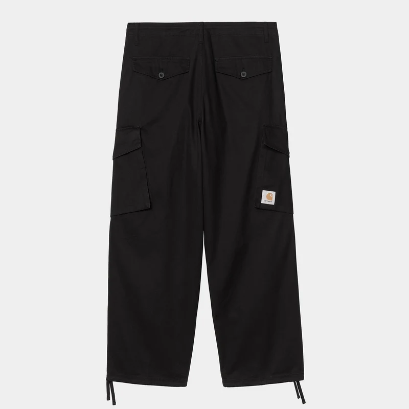 Carhartt WIP Mens Unit Cotton Twill Byxa - Black Stone Washed