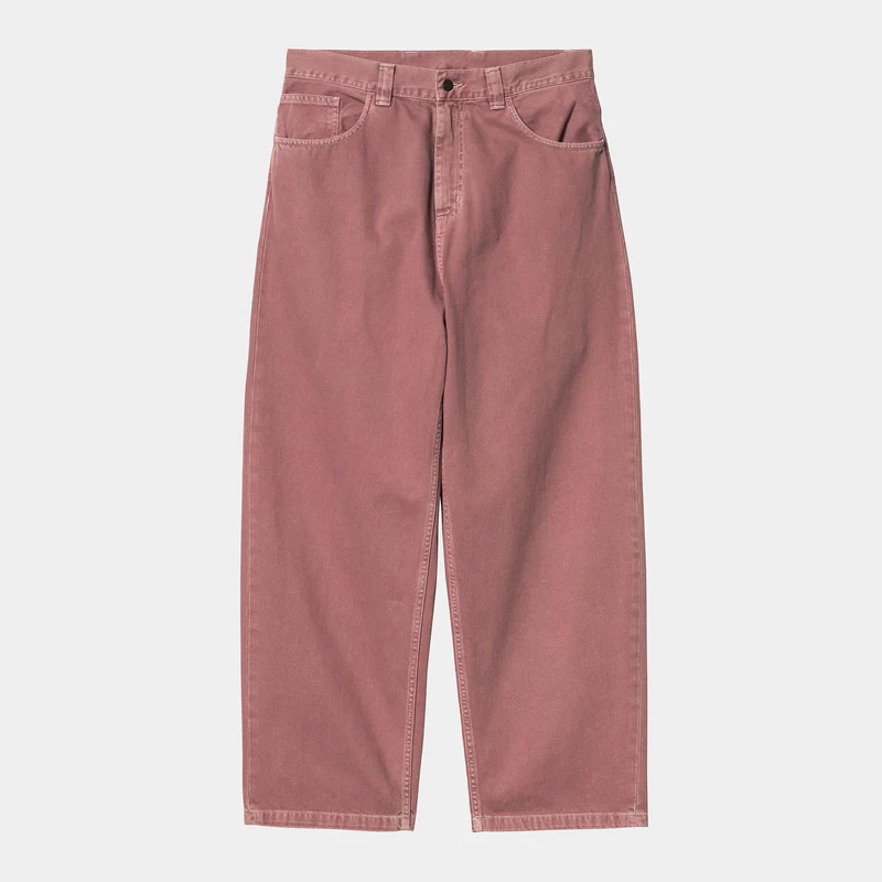 Carhartt WIP Herr Brandon Clark Twill Byxor - Mörkrosa Stenfärgade