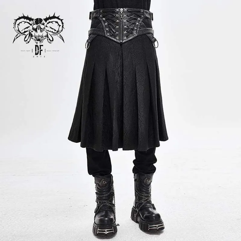 Punk vintage sprickor rep för män bälte Kilts