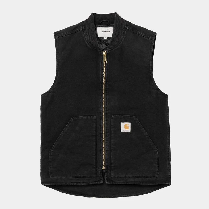Carhartt WIP Klassisk väst för män - svart stencanvas
