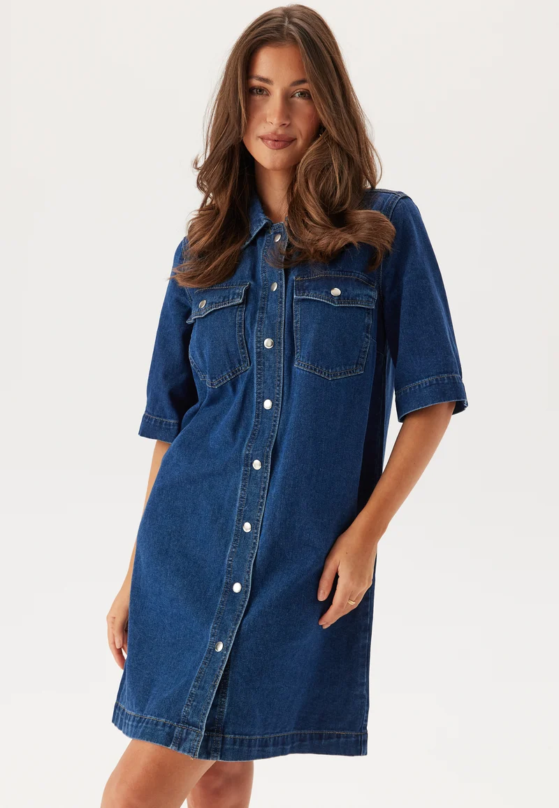 Onlbelle S/S BUTTON DRESS DNM
