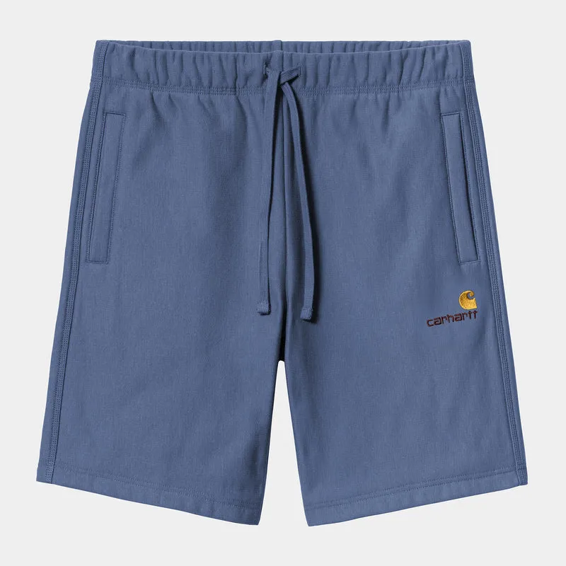 Carhartt WIP Herr American Script Träningsshorts - Blå Iris