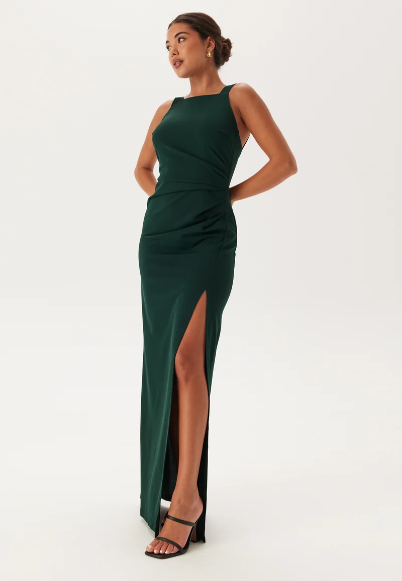 Square Neck Slit Maxi Dress