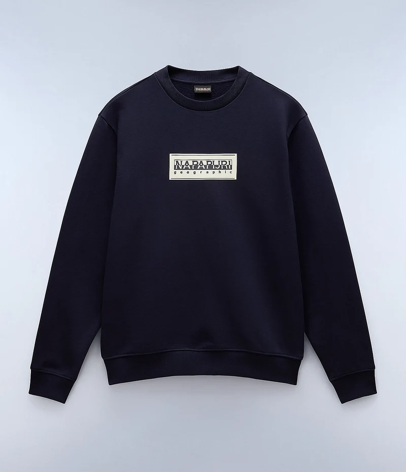 Napapijri Herr Box Logo Sweatshirt - Marinblå