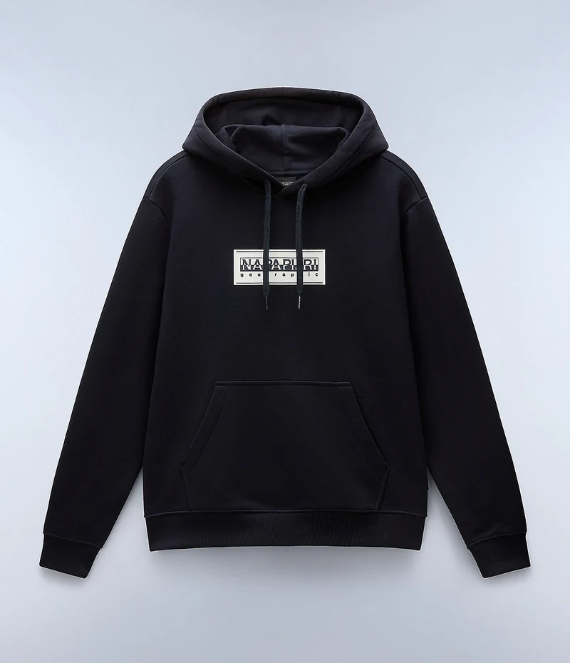 Napapijri Herr Box Logo Hoodie - Svart