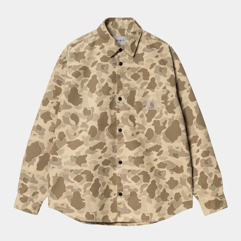 Carhartt WIP Herr Duck Camo Shirt - Desert Stone Washed