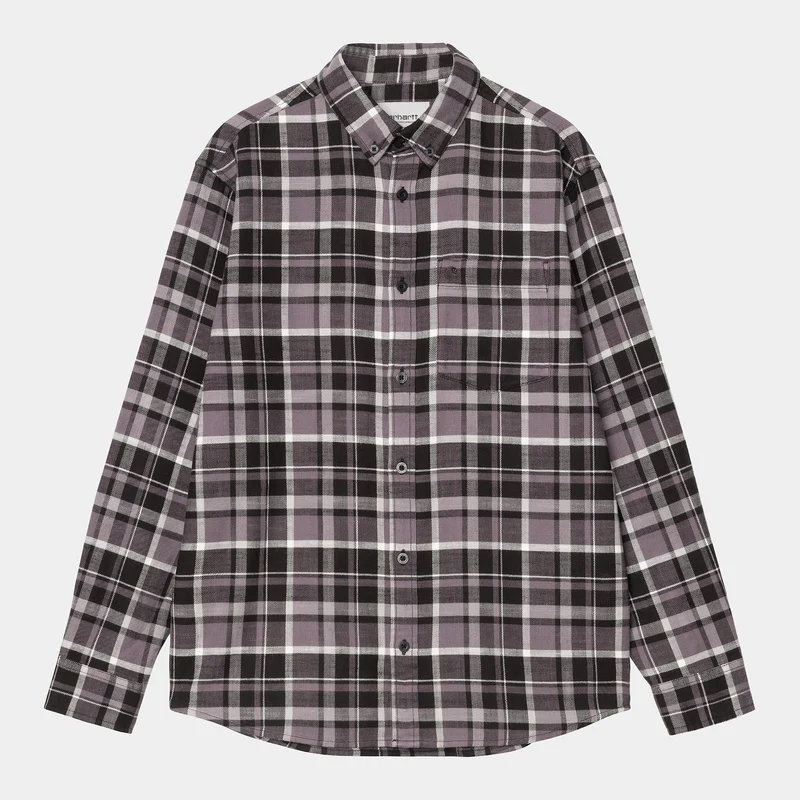 Carhartt WIP Herr Fendrick rutig skjorta - Svart