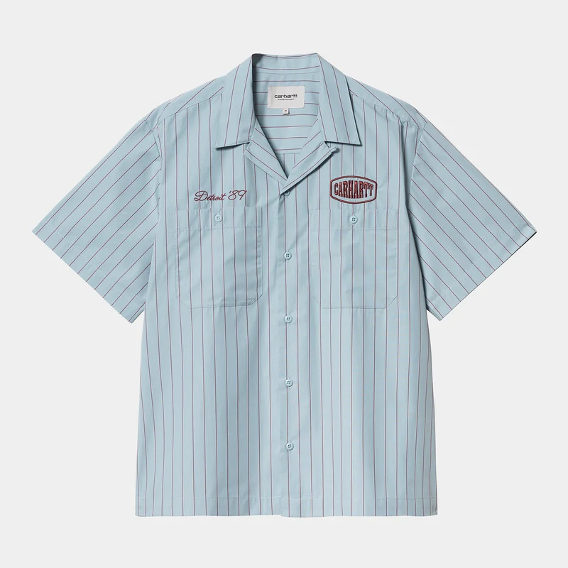 Carhartt WIP Hendry Seaton Stripe Shirt för män - Frostad Blå